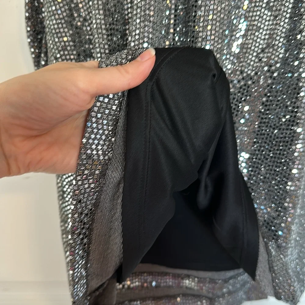 Express Women’s Silver Sparkle Dress - Size XS